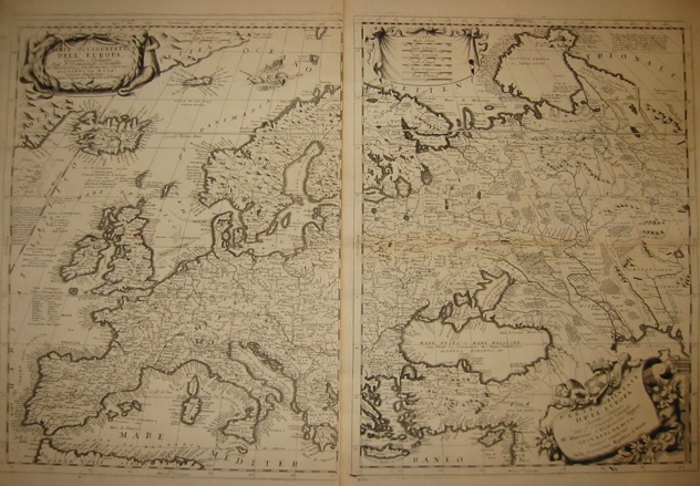 Coronelli Vincenzo Maria (1650-1718) Parte occidentale dell'Europa... (e Parte orientale...) 1691 Venezia